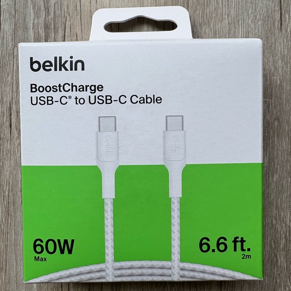 Belkin BoostCharge USB-C Braided Cable, 2M Length, White Cable - Picture 5 of 5